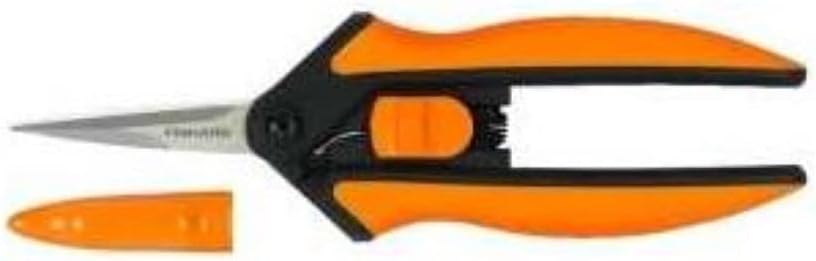 Fiskars Micro-Tip Pruning Snips - 6 Garden Shears with Sharp Precision-Ground Non-Coated Stainless Steel Blade - Gardening Tool Scissors with SoftGrip Handle